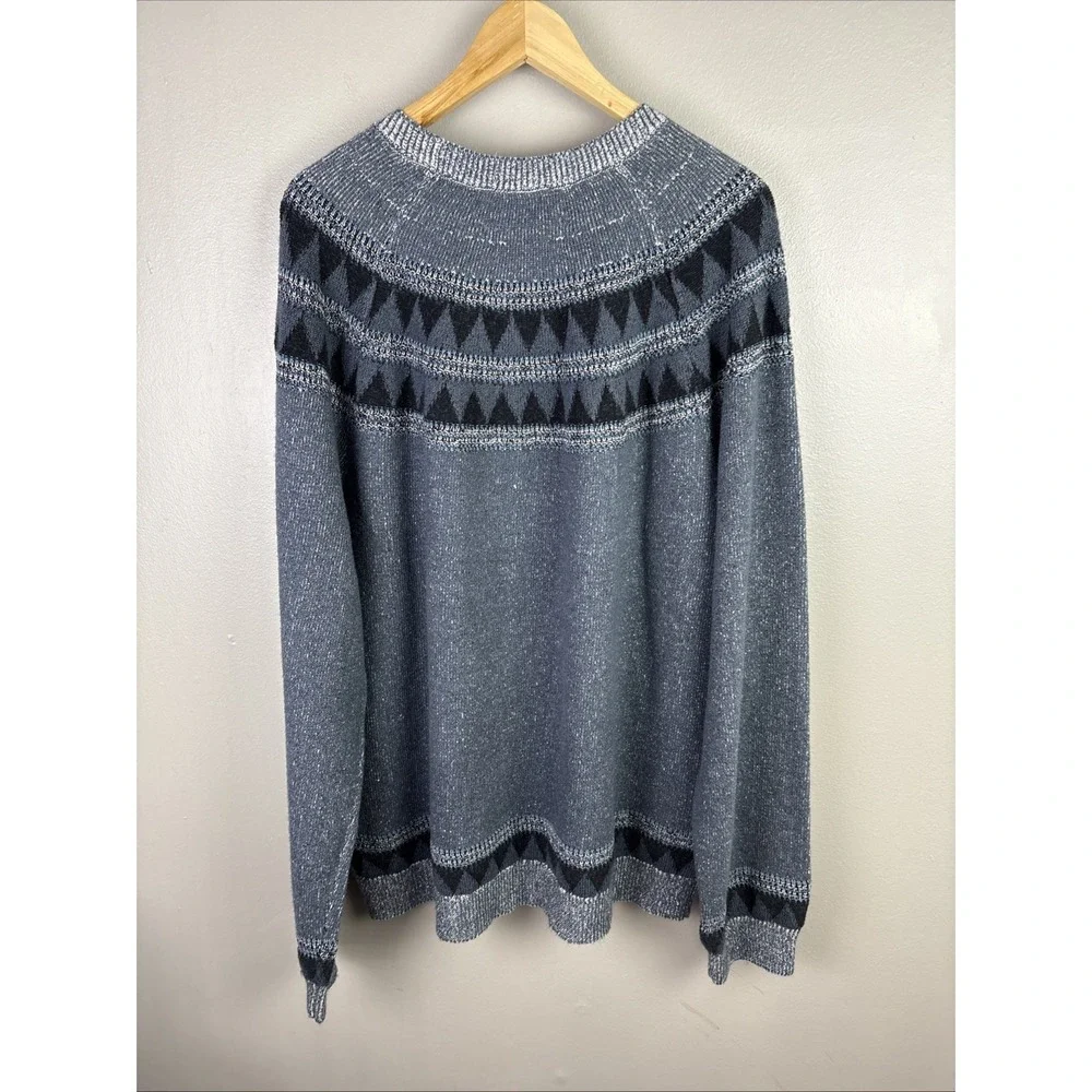 Sun And Stone Long Sleeve‎ Grandpa Sweater Size XXL Geometric Print Fleck